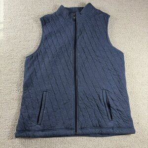 Mizzen + Main Quilted Performance Full Zip Vest Blue Men’s Size Large